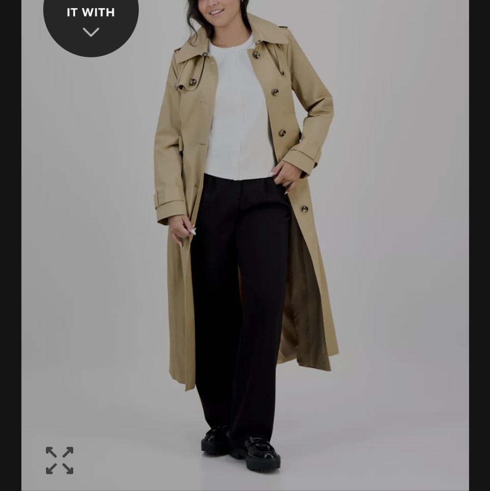 LONDON FOG NWT HOODED LINED BELTED COTTON BLEND TRENCH COAT SIZE XL